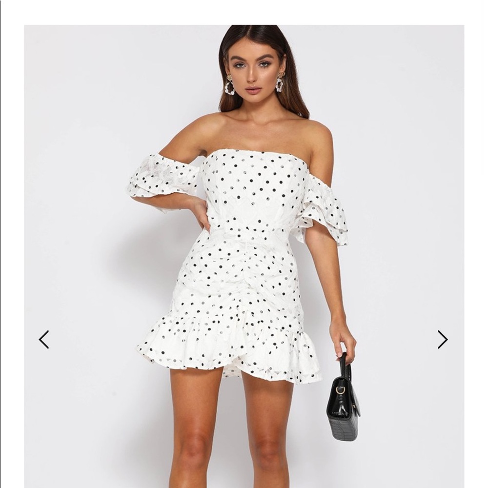 NWT - TIANA FRILL MINI DRESS - WHITE